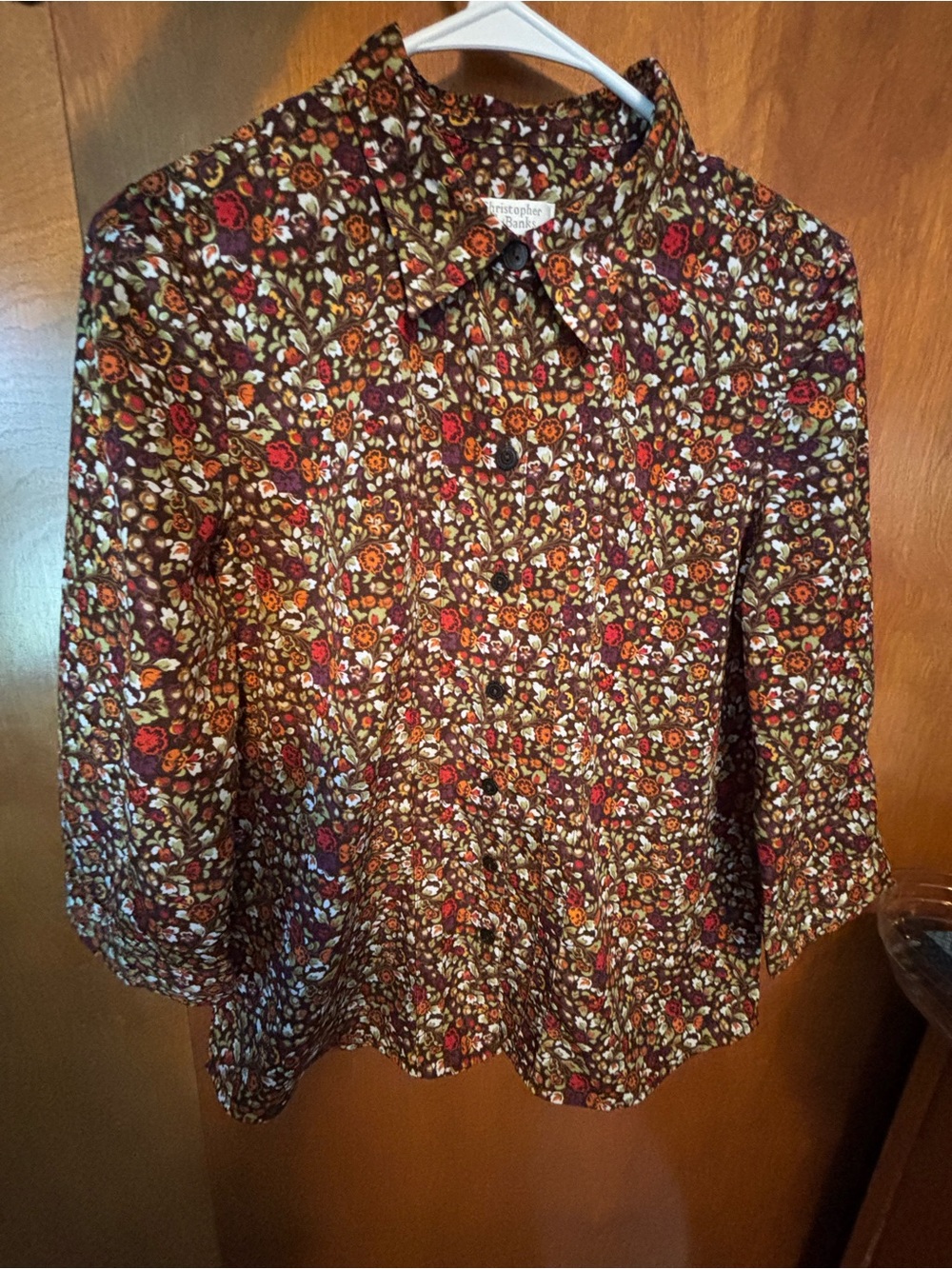 Christopher & Banks Multicolor Floral Button-Down Shirt